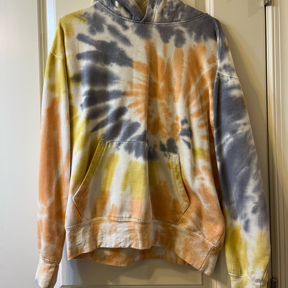 Forever 21 Tie-Dye Hoodie in Orange, Yellow, and Blue